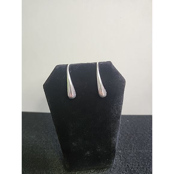 Waterdrop Sterling Silver Plated Teardrop Thread Earrings Classical Fine Jewelry - Picture 1 of 6